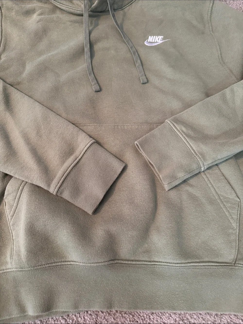 Nike Olive Green Hooded Pullover Sweatshirt